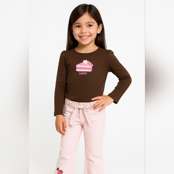 Gymboree Brown Top with Pink Cake Design - Picture 9 of 10